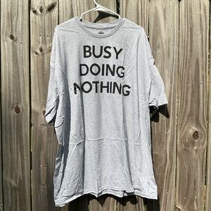 Gray Graphic T-Shirt with Bold Text